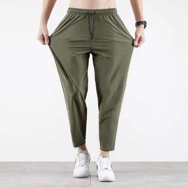 顶峰保罗 无性别主义九分裤薄款凉感亲肤透气宽松运动潮流商务直筒速干时尚百搭系带休闲裤 男女同款