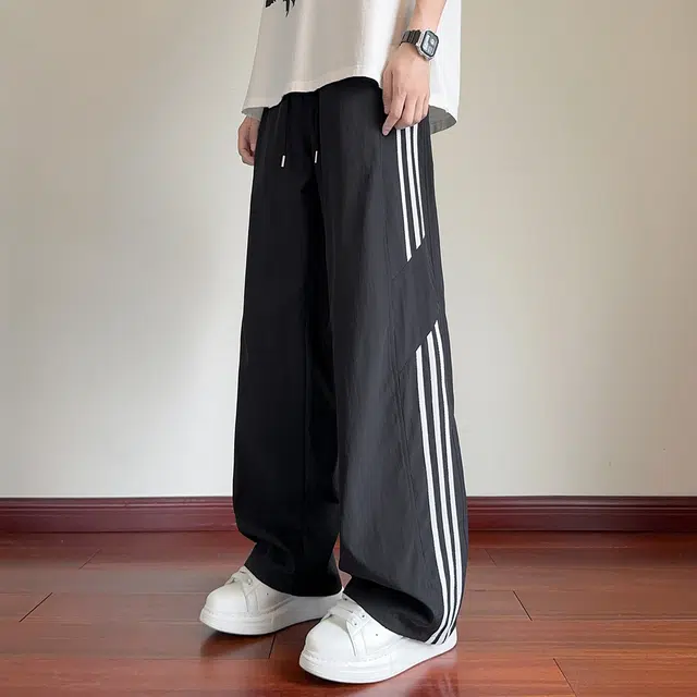 悍戈 无性别美式冰丝透气直筒宽松运动长裤 时尚百搭休闲裤 男女同款