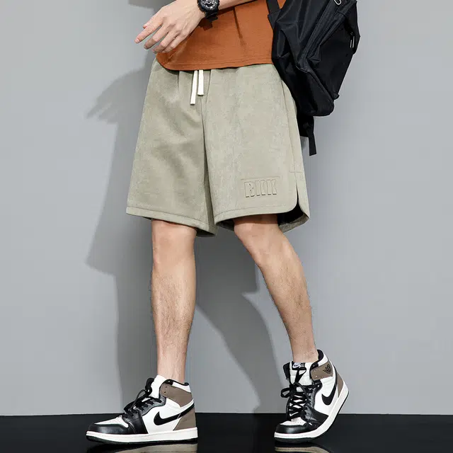 顶峰保罗 无性别主义薄款亲肤透气宽松时尚百搭系带休闲短裤 男女同款