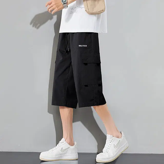 顶峰保罗 无性别主义美式潮牌七分裤宽松运动裤时尚百搭亲肤透气休闲短裤 男女同款