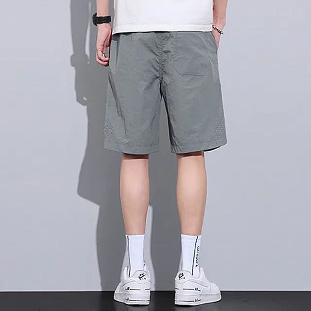 顶峰保罗 无性别主义薄款亲肤宽松透气速干五分裤抽绳时尚百搭沙滩篮球运动休闲短裤 男女同款