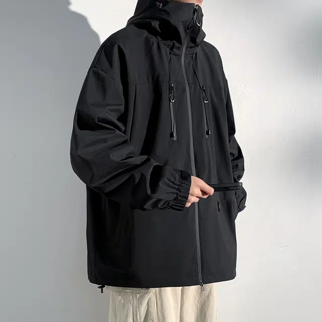 顶峰保罗 美式户外登山服软壳骑行徒步通勤运动连帽长袖机能防风工装无性别主义山系宽松大码休闲简约百搭痞帅潮牌夹克外套 男女同款