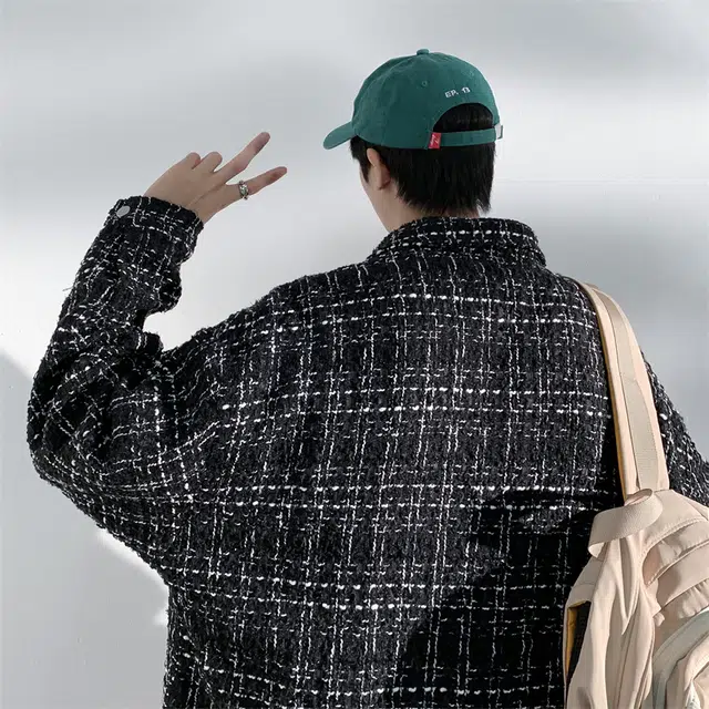 顶峰保罗 美式复古潮牌小香风宽松休闲无性别主义高级设计感百搭情侣款翻领夹克外套 男女同款