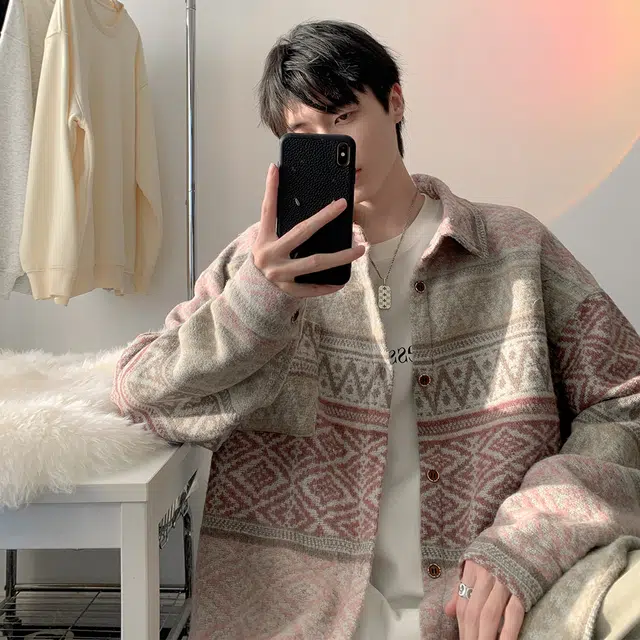 顶峰保罗 民族风提花古着巴洛克潮牌复古新中式宽松翻领无性别主义简约百搭加肥加大长袖夹克外套 男女同款