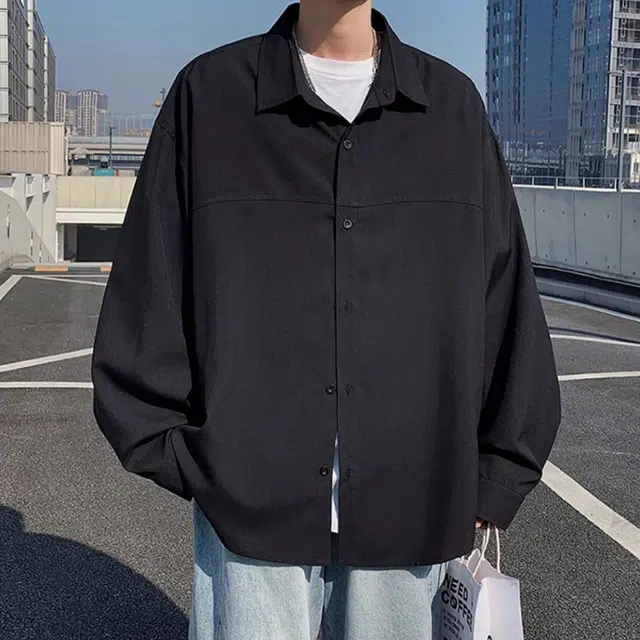 顶峰保罗 翻领百搭休闲长袖衬衫 男女同款