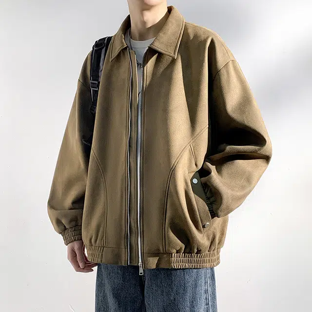 顶峰保罗 美式扎染宽松休闲高级感上衣外套情侣款秋冬穿搭加厚保暖通勤潮流百搭翻领夹克 男女同款