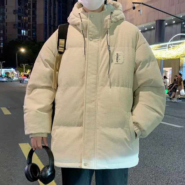 顶峰保罗 重磅羊羔绒休闲工装连帽潮牌棉衣无性别主义宽松百搭加绒加厚外套大码保暖厚实时尚长袖棉服 男女同款