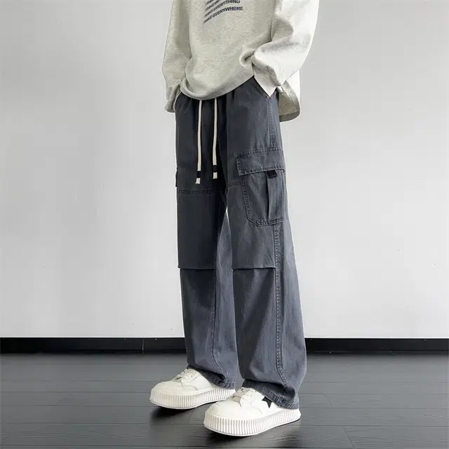 顶峰保罗 美式复古水洗工装潮流长裤宽松休闲高级感痞帅高街薄款透气舒适直筒牛仔裤 男女同款