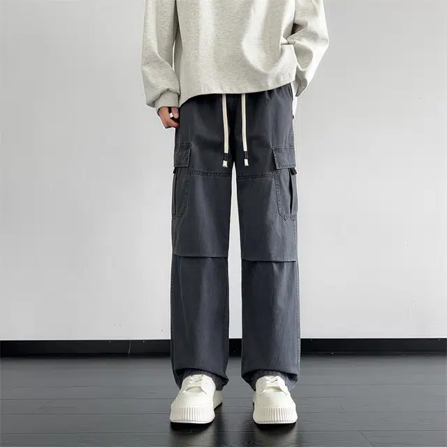 顶峰保罗 美式复古水洗工装潮流长裤宽松休闲高级感痞帅高街薄款透气舒适直筒牛仔裤 男女同款