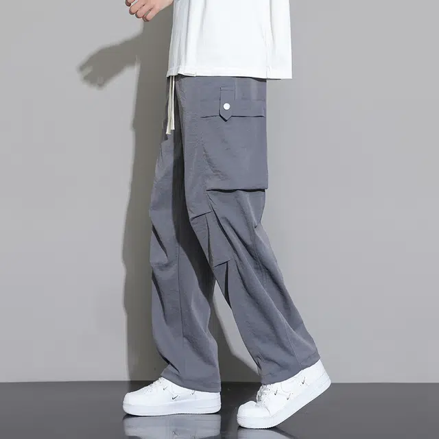 顶峰保罗 冰丝薄款速干工装伞兵裤潮牌凉感宽松百搭休闲裤 男女同款