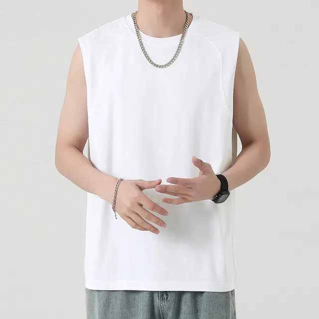 顶峰保罗 无性别主义无袖宽松休闲时尚百搭潮流美式健身运动纯色薄款透气速干凉感亲肤无袖背心 男女同款