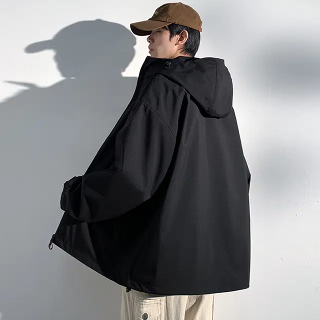 顶峰保罗 美式户外登山服软壳骑行徒步通勤运动连帽长袖机能防风工装无性别主义山系宽松大码休闲简约百搭痞帅潮牌夹克外套 男女同款