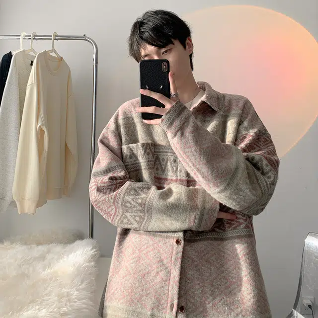 顶峰保罗 民族风提花古着巴洛克潮牌复古新中式宽松翻领无性别主义简约百搭加肥加大长袖夹克外套 男女同款