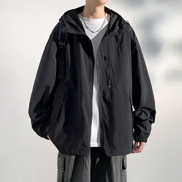 顶峰保罗 冰丝薄款防晒衣户外速干宽松休闲纯色连帽夹克外套 男女同款