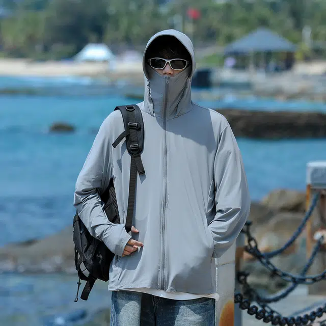 顶峰保罗 美式潮流百搭无性别主遮阳连帽外套钓鱼上衣户外登山服凉感薄款宽松防晒服 男女同款