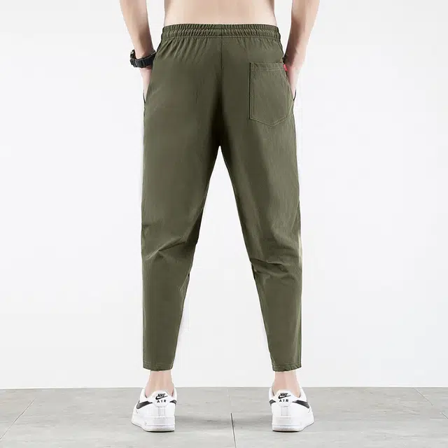 顶峰保罗 无性别主义九分裤薄款凉感亲肤透气宽松运动潮流商务直筒速干时尚百搭系带休闲裤 男女同款