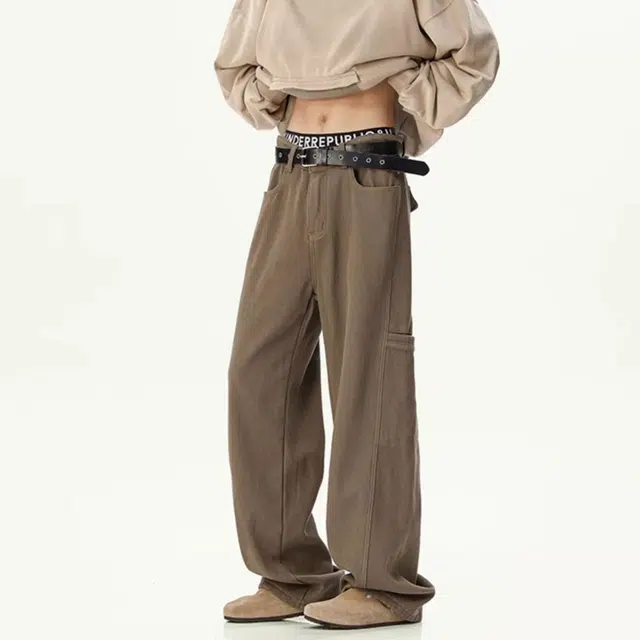 顶峰保罗 宽松直筒休闲垂感百搭潮流复古舒适牛仔裤 男女同款