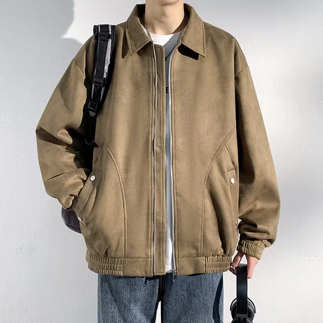 顶峰保罗 美式扎染宽松休闲高级感上衣外套情侣款秋冬穿搭加厚保暖通勤潮流百搭翻领夹克 男女同款