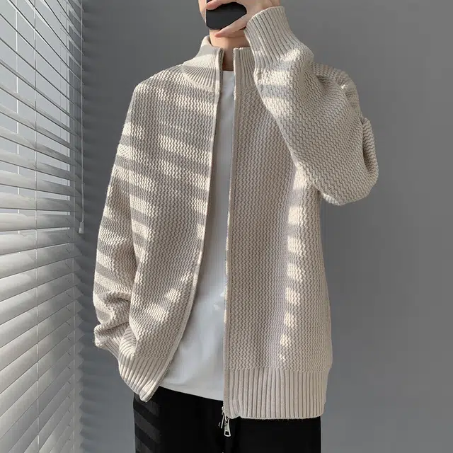 顶峰保罗 立领无性别主义复古慵懒痞帅休闲宽松简约百搭纯色长袖毛衣 男女同款