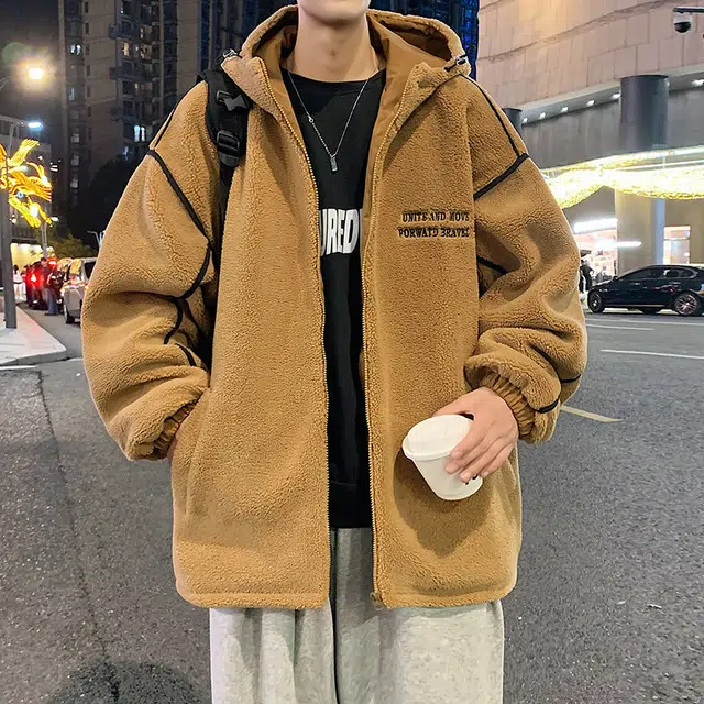 顶峰保罗 美式宽松休闲潮流百搭加厚保暖连帽棉服 男女同款