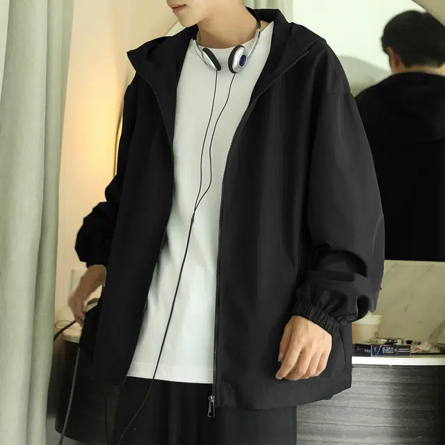 顶峰保罗 美式潮牌开衫连帽外套运动休闲宽松衣服无性别主义百搭简约高街夹克 男女同款