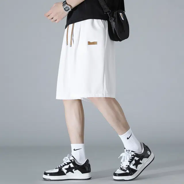 顶峰保罗 冰丝薄款凉感亲肤透气外穿潮牌宽松大码运动篮球速干无性别主义五分裤子时尚百搭休闲短裤 男女同款