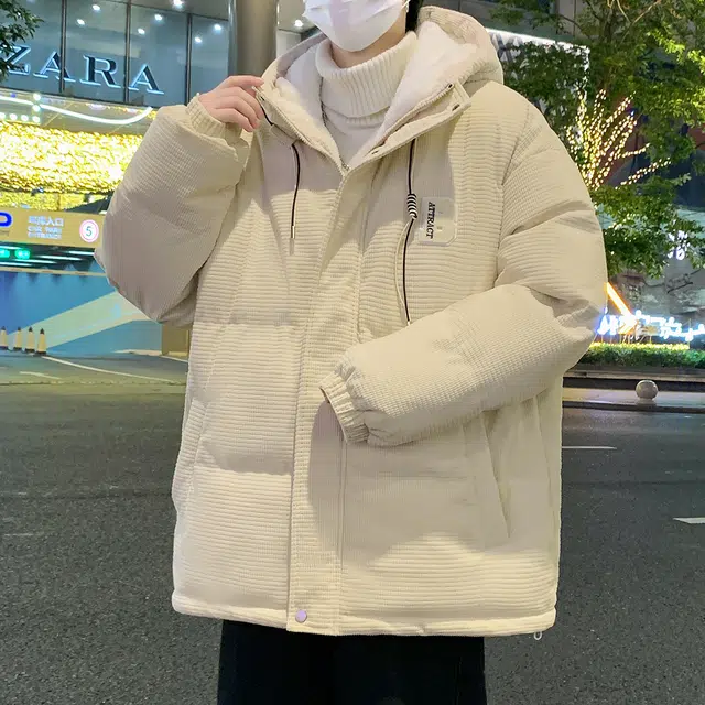 顶峰保罗 重磅羊羔绒休闲工装连帽潮牌棉衣无性别主义宽松百搭加绒加厚外套大码保暖厚实时尚长袖棉服 男女同款