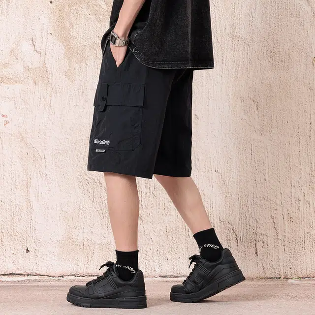 顶峰保罗 大口袋工装户外运动登山沙滩百搭无性别主义五分裤宽松大码中裤时尚潮流痞帅设计感休闲短裤 男女同款