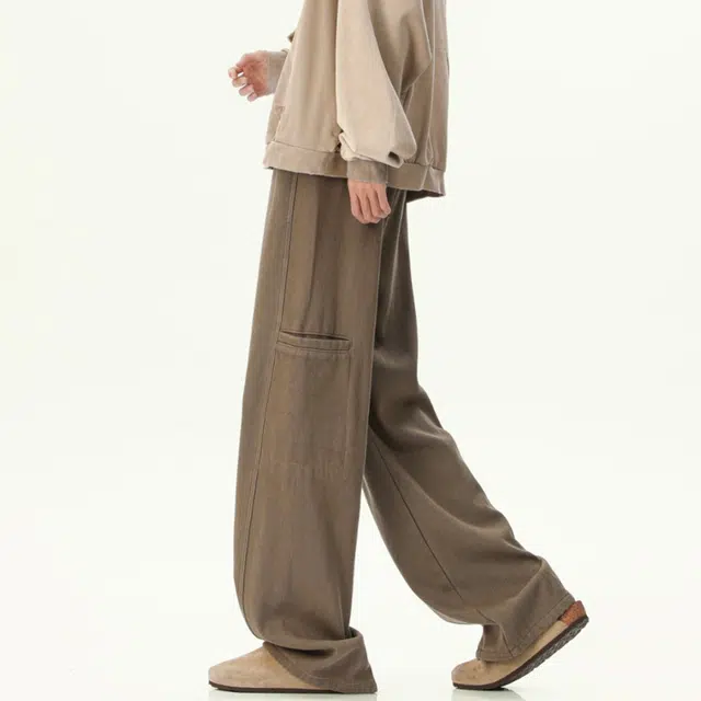 顶峰保罗 宽松直筒休闲垂感百搭潮流复古舒适牛仔裤 男女同款