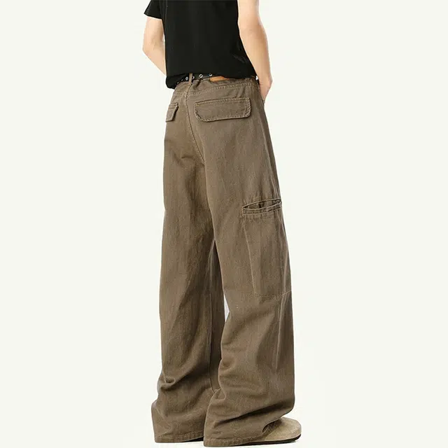 顶峰保罗 宽松直筒休闲垂感百搭潮流复古舒适牛仔裤 男女同款