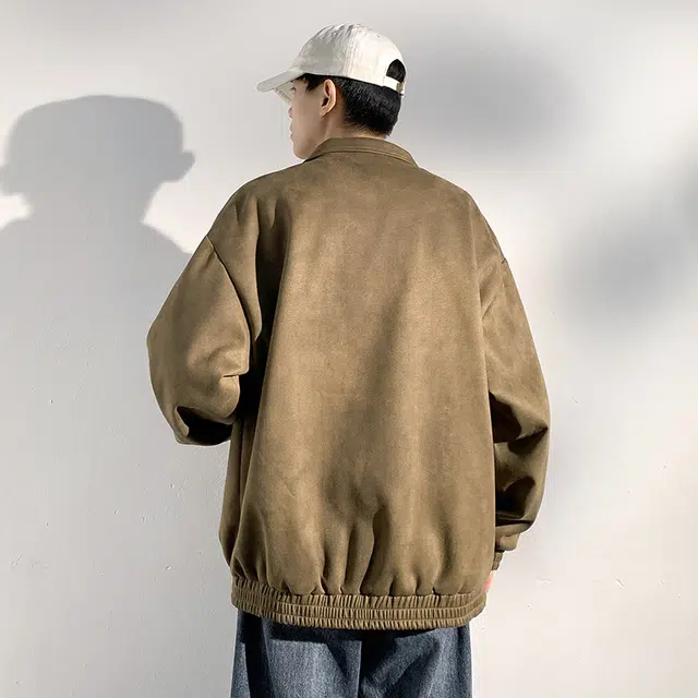 顶峰保罗 美式扎染宽松休闲高级感上衣外套情侣款秋冬穿搭加厚保暖通勤潮流百搭翻领夹克 男女同款