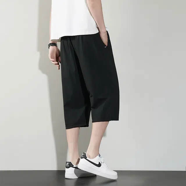 顶峰保罗 冰丝薄款宽松直筒夏天凉感运动七分裤无性别主义纯色简约百搭舒适痞帅休闲短裤 男女同款