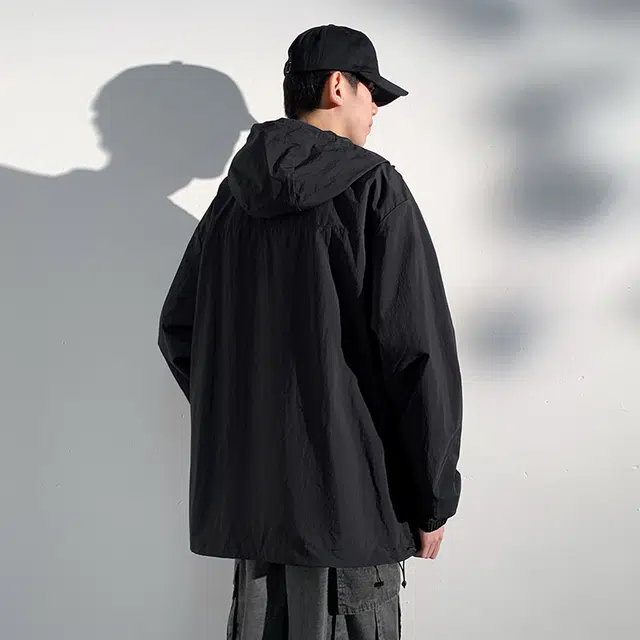顶峰保罗 冰丝薄款防晒衣户外速干宽松休闲纯色连帽夹克外套 男女同款