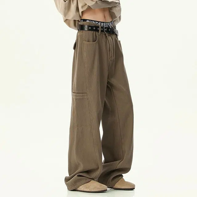 顶峰保罗 宽松直筒休闲垂感百搭潮流复古舒适牛仔裤 男女同款