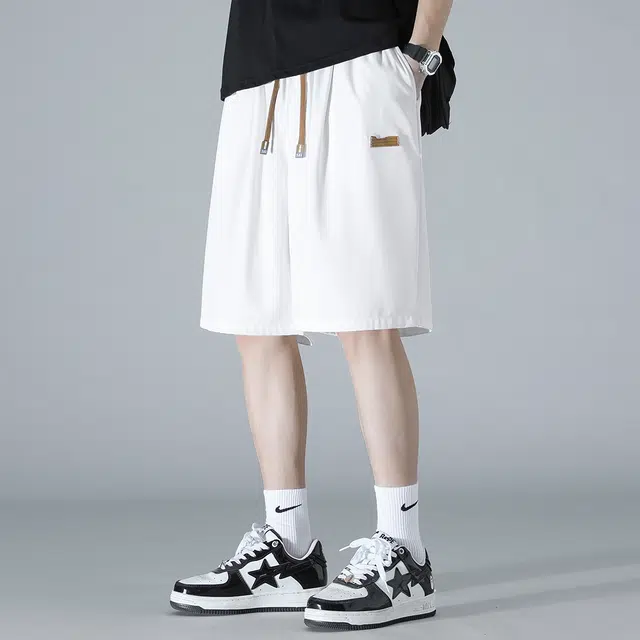 顶峰保罗 冰丝薄款凉感亲肤透气外穿潮牌宽松大码运动篮球速干无性别主义五分裤子时尚百搭休闲短裤 男女同款