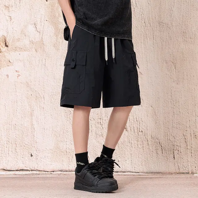 顶峰保罗 大口袋工装户外运动登山沙滩百搭无性别主义五分裤宽松大码中裤时尚潮流痞帅设计感休闲短裤 男女同款