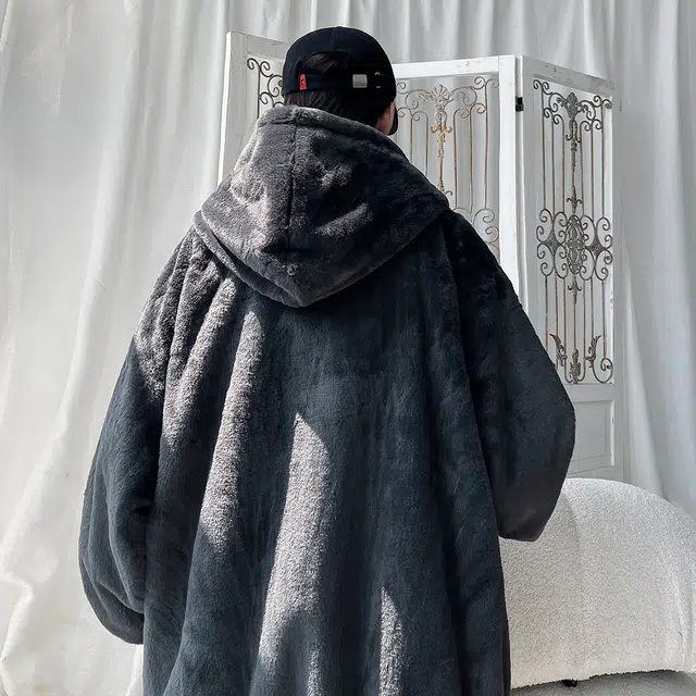 顶峰保罗 重磅金丝绒休闲开衫连帽潮无性别主义宽松大码百搭加绒加厚外套保暖厚实时尚长袖棉服 男女同款