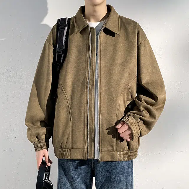 顶峰保罗 美式扎染宽松休闲高级感上衣外套情侣款秋冬穿搭加厚保暖通勤潮流百搭翻领夹克 男女同款