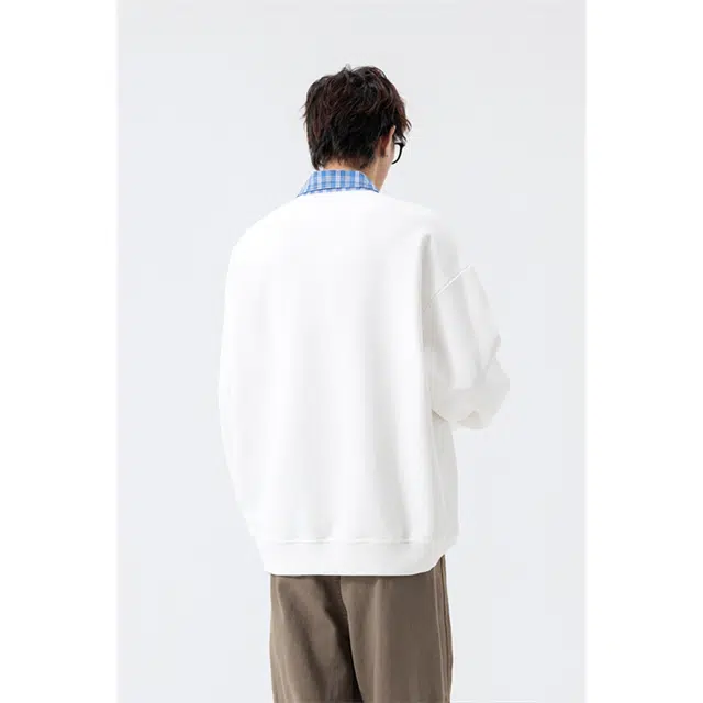 顶峰保罗 美式腊肠狗假两件卡通宽松休闲大码上衣外套无性别主义情侣款舒适百搭潮流翻领卫衣 男女同款