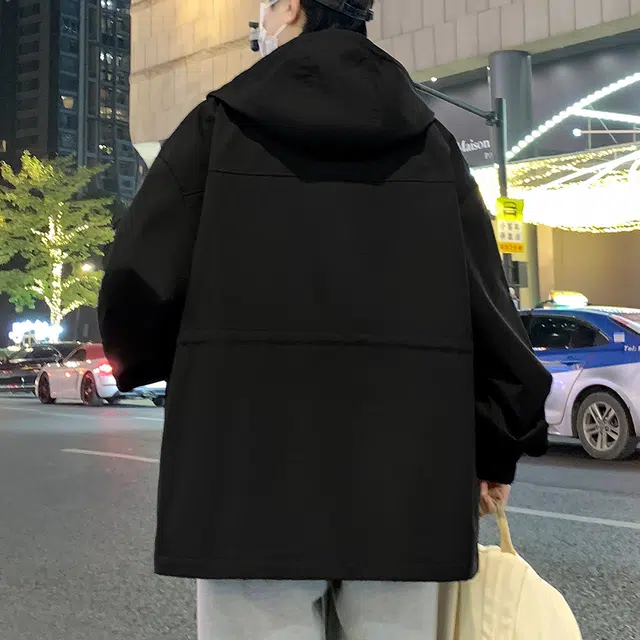 顶峰保罗 美式工装外套潮牌痞帅宽松大码连帽复古高街帅气小众设计感无性别主义百搭时尚夹克 男女同款