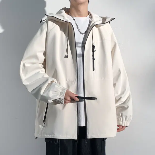 顶峰保罗 户外机能风登山服软壳骑行徒步通勤运动连帽长袖休闲防风外套无性别主义山系宽松大码工装上衣简约百搭痞帅潮牌夹克 男女同款