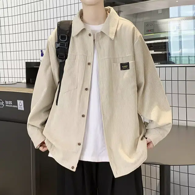 顶峰保罗 小众工装百搭翻领长袖衣服港风潮牌无性别主义外套宽松痞帅设计感休闲夹克 男女同款