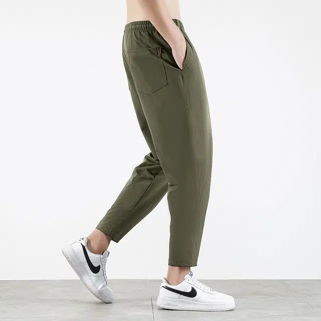 顶峰保罗 无性别主义九分裤薄款凉感亲肤透气宽松运动潮流商务直筒速干时尚百搭系带休闲裤 男女同款