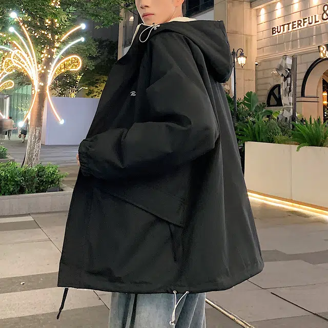 顶峰保罗 双面穿羊羔绒外套休闲工装连帽潮牌无性别主义宽松百搭加绒加厚大码保暖厚实时尚长袖棉服 男女同款