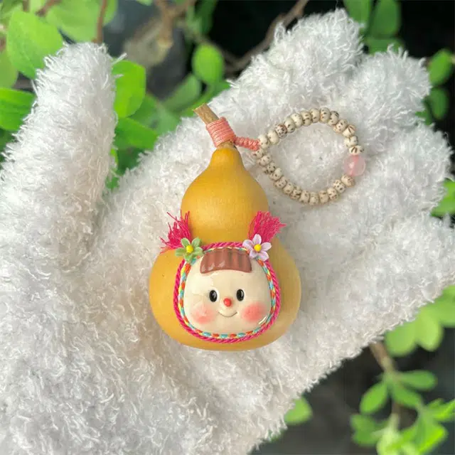 玄唐 可爱文玩雕刻萌娃卡通手机链盘玩饰品包包吊坠#好运 葫芦 挂件 男女同款情侣款