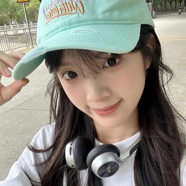 玄唐 日系字母刺绣软顶破洞户外出行防晒遮阳宽檐百搭大头围显脸小 棉 鸭舌帽 男女同款情侣款