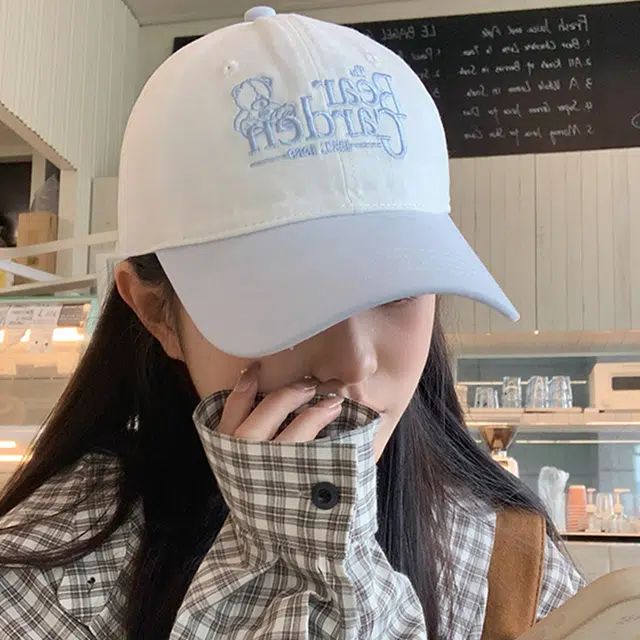 玄唐 春夏季可爱小熊字母刺绣学院风甜美软顶户外出游防晒遮阳休闲时尚百搭学生大头围显脸小 棉 鸭舌帽 男女同款情侣款