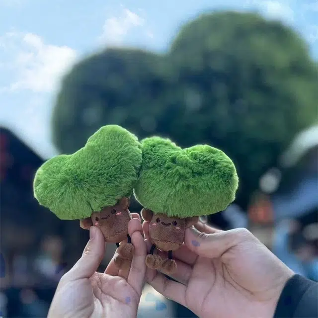 玄唐 三坊七巷爱心树毛绒玩偶钥匙扣可爱公仔背包 聚酯纤维 挂件 男女同款情侣款