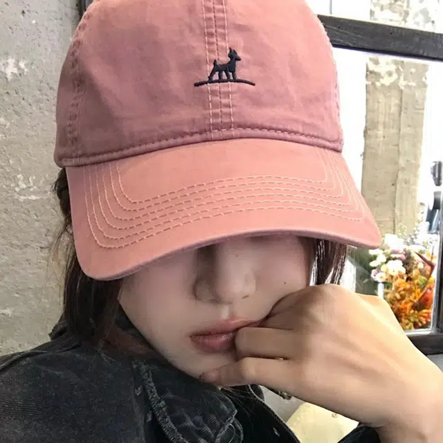 玄唐 可爱卡通小鹿刺绣户外出行防晒遮阳时尚潮流百搭大头围显脸小 棉 鸭舌帽 男女同款情侣款
