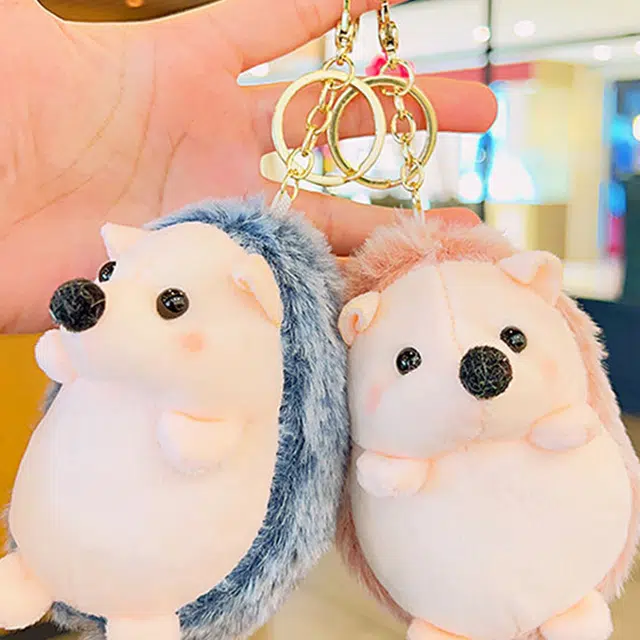 玄唐 毛绒小刺猬卡通书包玩偶公仔情侣闺蜜包包 聚酯纤维 挂件 男女同款情侣款